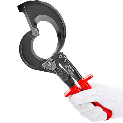 Spärrkabelskärare, 11" spärrtråd och kabelskärare, kapad upp till 400 mm², med bekväma grepphandtag, lättanvänd snabbkopplingsspak, blad av silikon-mangan fjäderstål