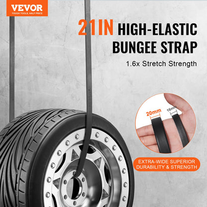 50 st Flat Bungee Cord Set 19,8 mm Heavy Duty Bungee Straps med S-krok