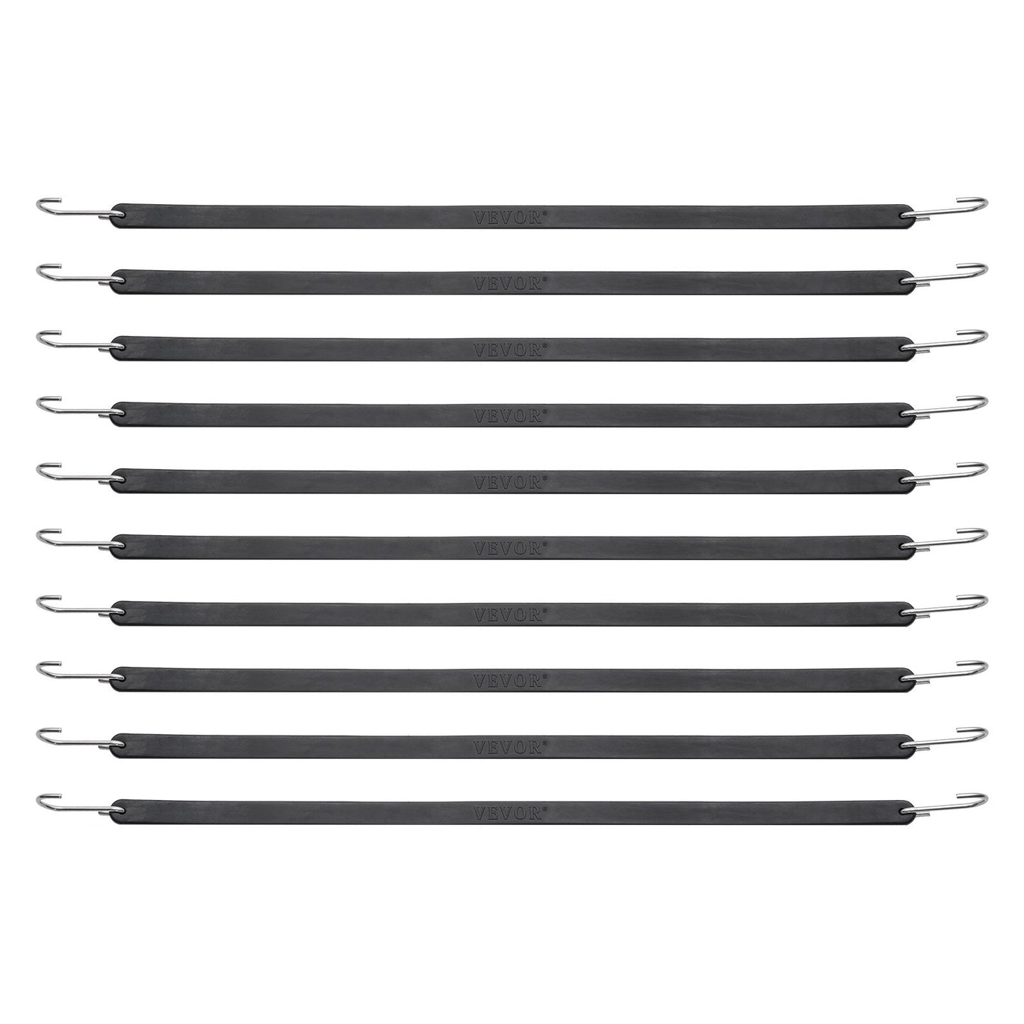 10 st Flat Bungee Cord Set 20 mm Heavy Duty Bungee Straps med S-krok
