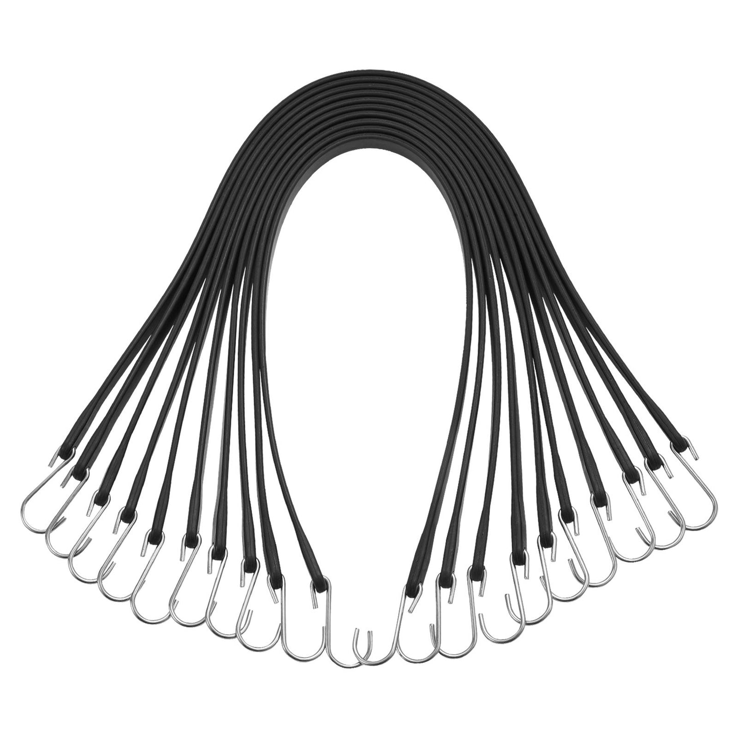 50 st Flat Bungee Cord Set 19,8 mm Heavy Duty Bungee Straps med S-krok