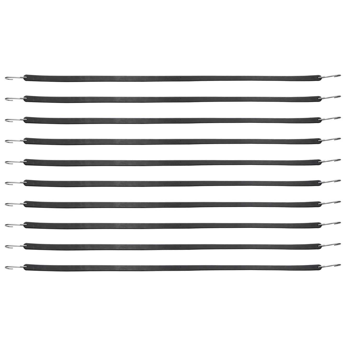 10 st Flat Bungee Cord Set 20 mm Heavy Duty Bungee Straps med S-krok 36
