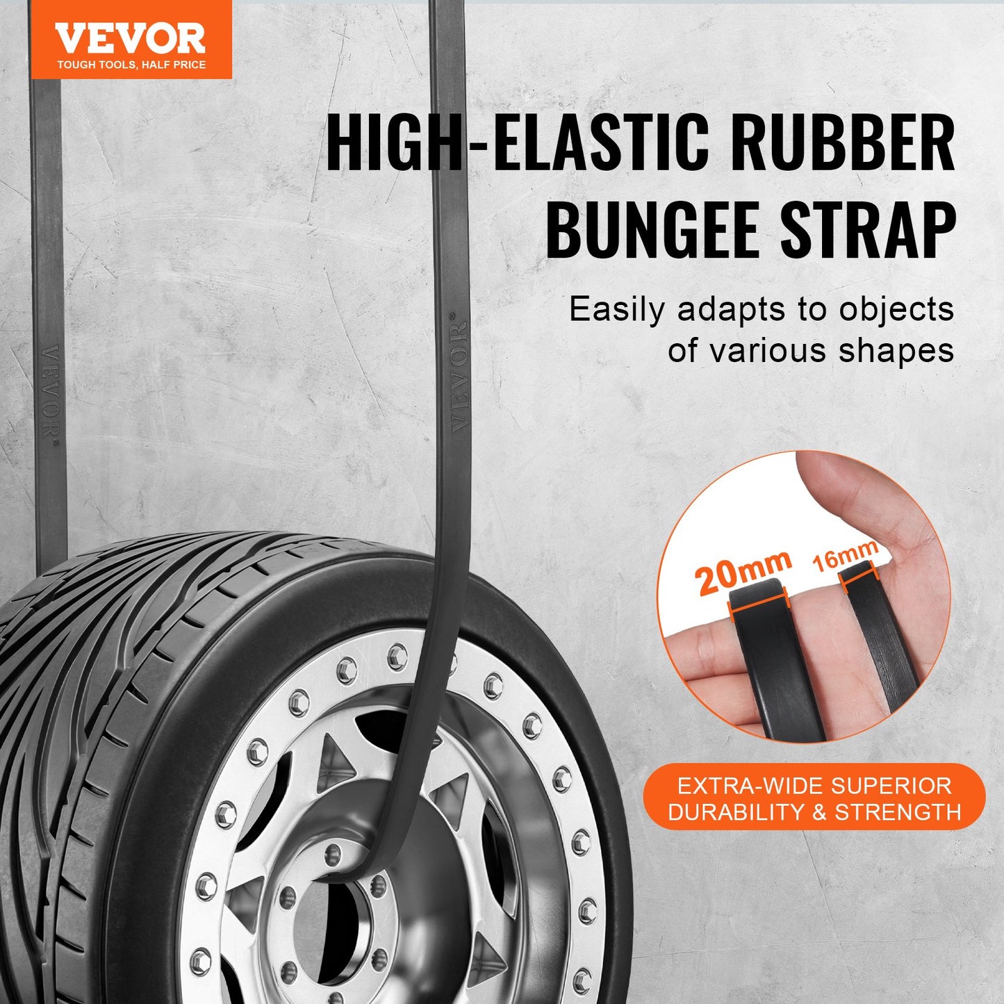 20 st Flat Bungee Cord Set 20 mm Heavy Duty Bungee Straps med S-krok