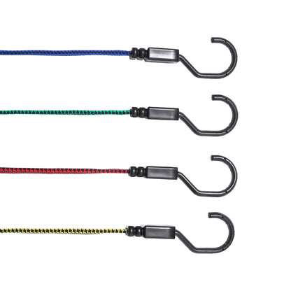 32 st Flat Bungee Cord Set 17 mm Heavy Duty Bungee Straps med J-krokar