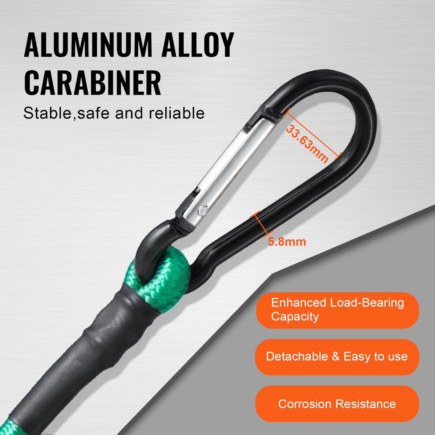 30-teiliges Bungee-Seil-Set, 8 mm, robuste Bungee-Gurte mit Stahlkarabinern