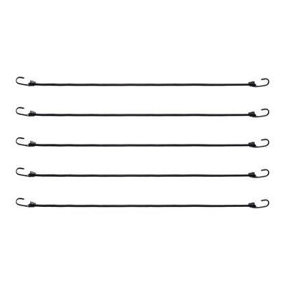 12 st Bungee Linor med Krokar 32 I Heavy Duty Bungee Straps 8 mm Svart