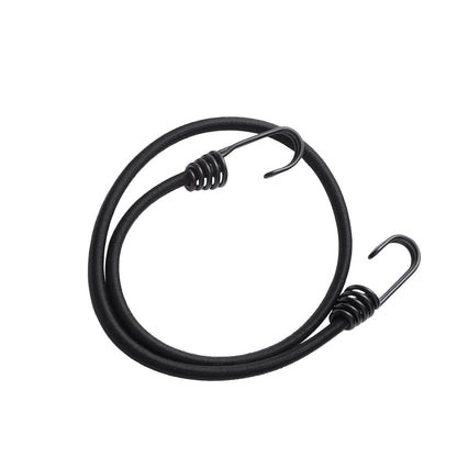 12 st Bungee Linor med Krokar 32 I Heavy Duty Bungee Straps 8 mm Svart