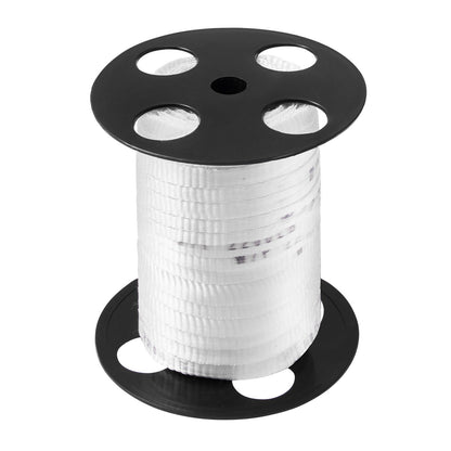 Polyester dragtejp, 5/8" x 108" Mule Tejp platt rep, 2200 lbf dragkapacitet, tryckt nätkabeldragningstejp för förpackning, trädgårdsarbete, kommersiell el, ledningsarbete, vit