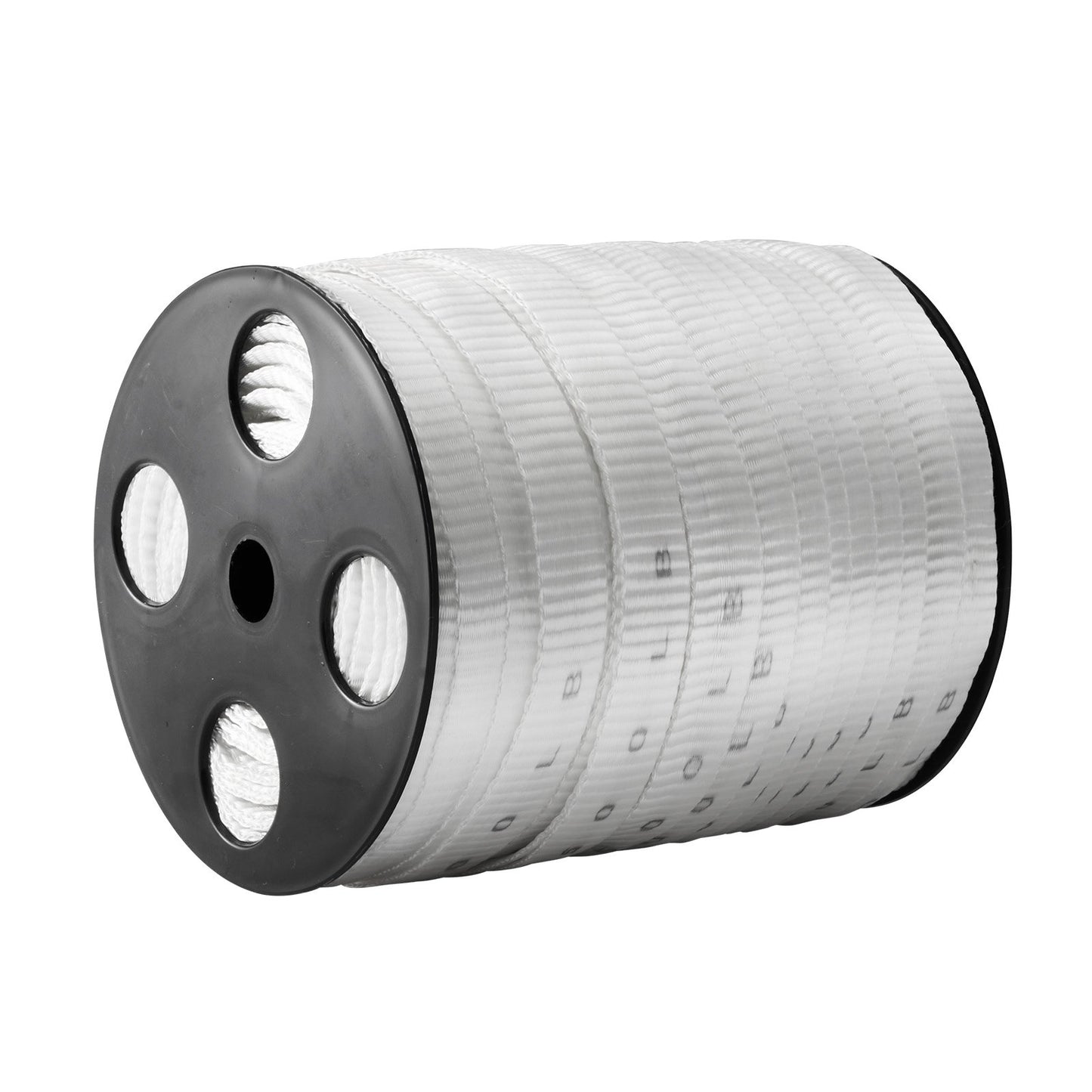Polyester dragtejp, 3/4" x 265" Mule Tejp platt rep, 2500 lbf dragkapacitet, tryckt nätkabeldragningstejp för förpackning, trädgårdsarbete, kommersiell el, ledningsarbete, vit