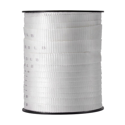 Polyester dragtejp, 3/4" x 265" Mule Tejp platt rep, 2500 lbf dragkapacitet, tryckt nätkabeldragningstejp för förpackning, trädgårdsarbete, kommersiell el, ledningsarbete, vit