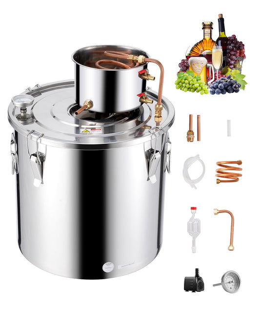 Moonshine Still 13 Gal Water Alcohol Distiller Brewing Kit Rostfritt stål