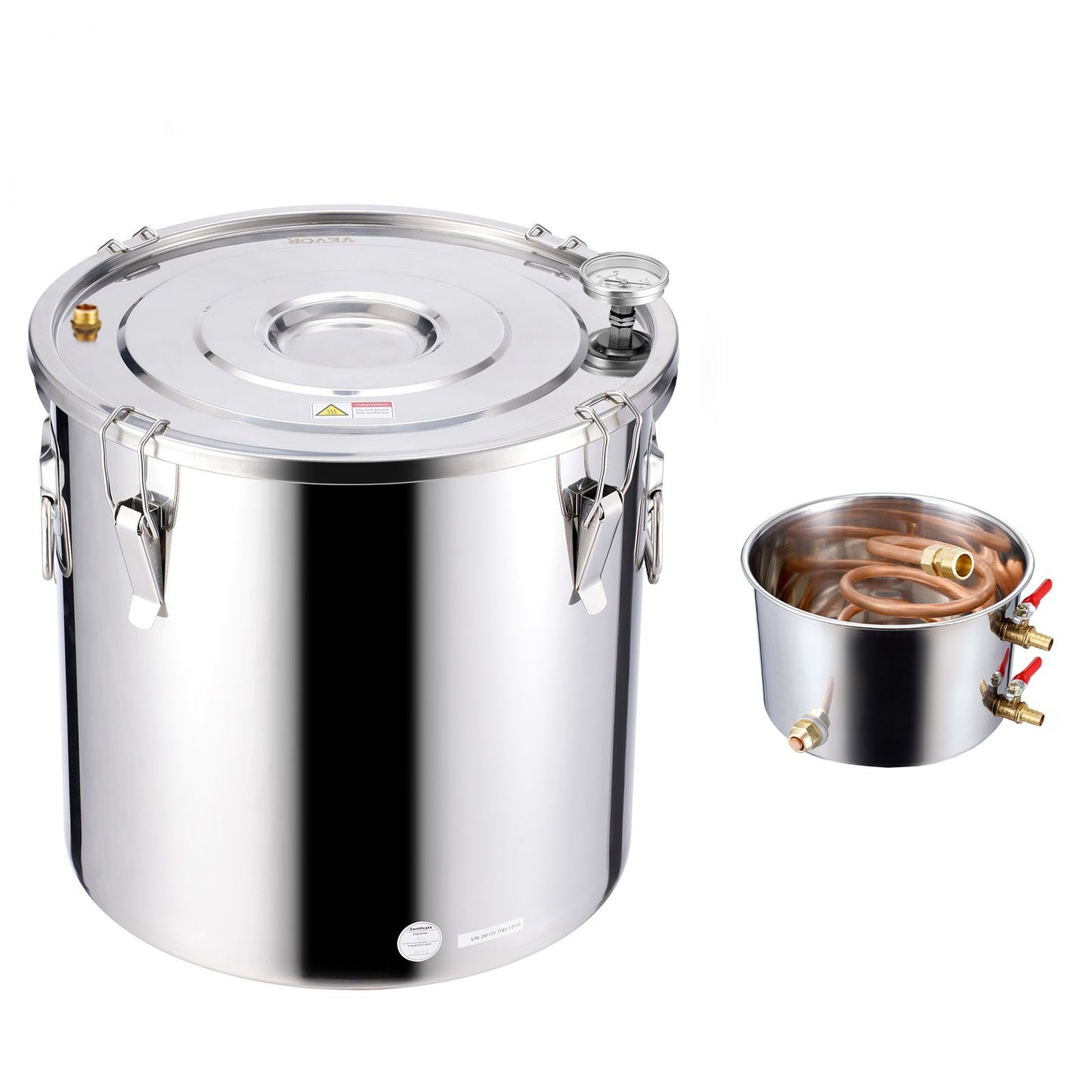 Moonshine Still 13 Gal Water Alcohol Distiller Brewing Kit Rostfritt stål