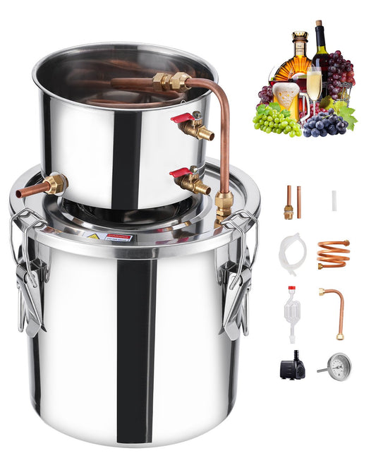 Moonshine Still 3 Gal Water Alcohol Distiller Brewing Kit Stainless Steel