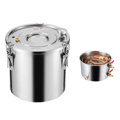Moonshine Still 5 Gal Water Alcohol Distiller Brewing Kit Stainless Steel