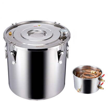 Moonshine Still 8 Gal Water Alcohol Distiller Brewing Kit Stainless Steel
