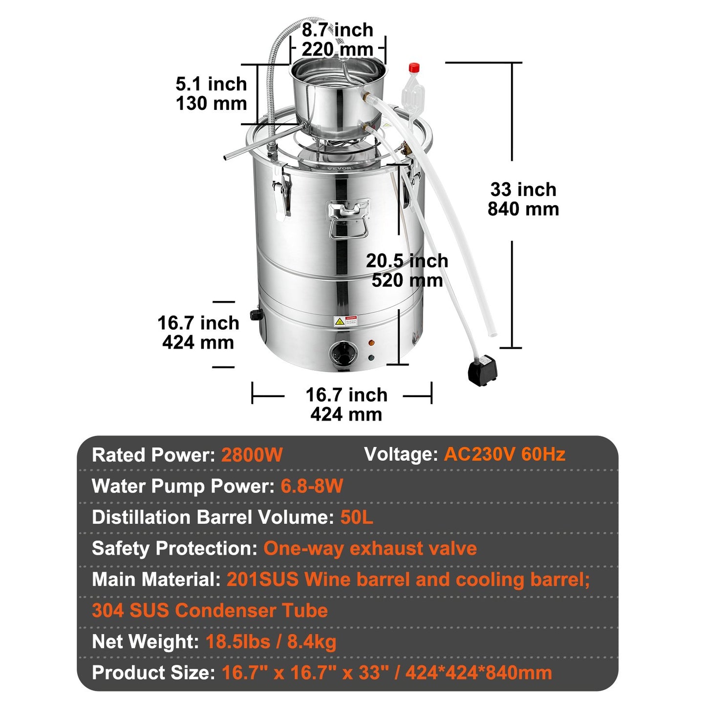 Essential Oil Still Water Distiller 13Gal with Thumper Keg &amp; Water Pump