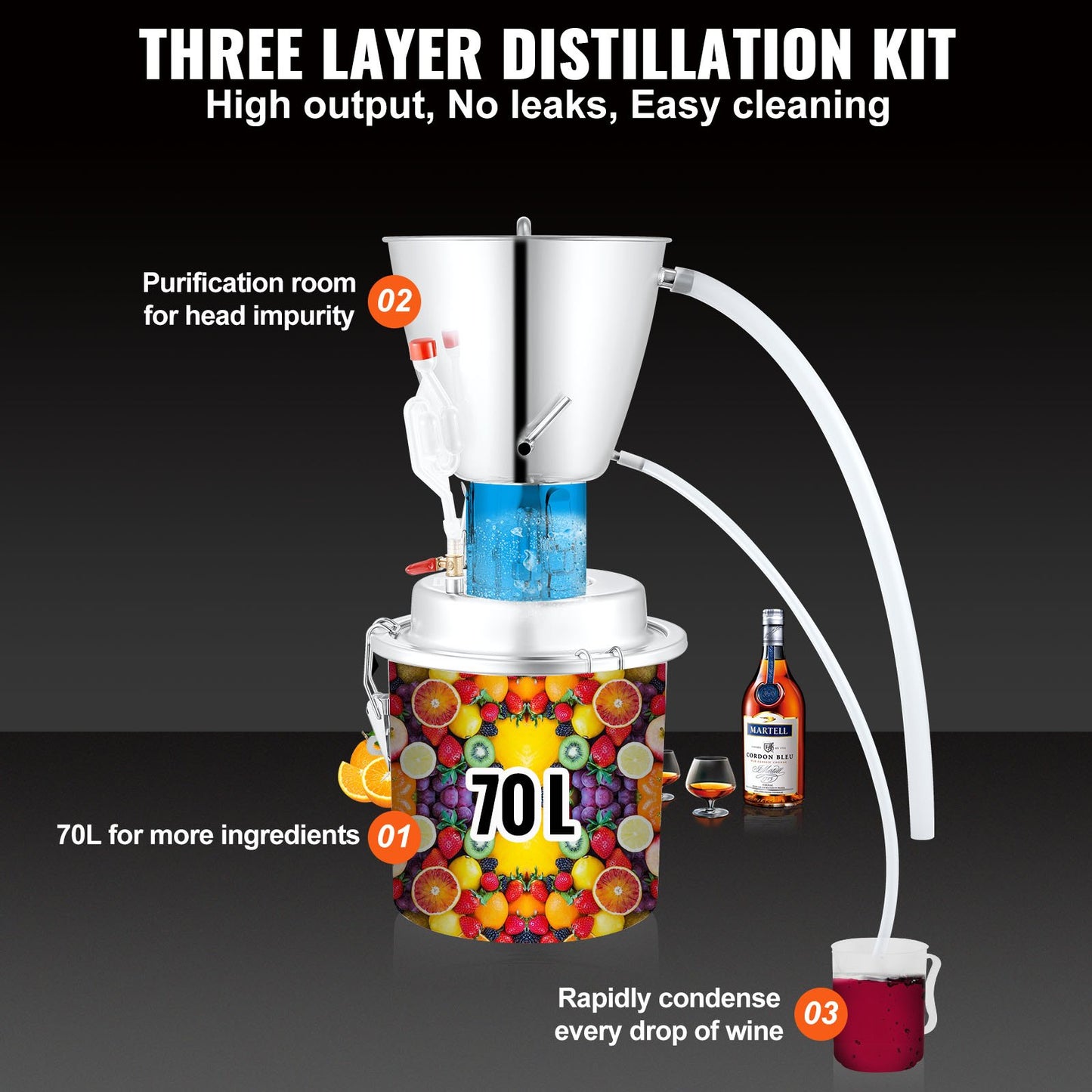 18 Gal Water Distiller Maskinbryggningsutrustning DIY Home Still