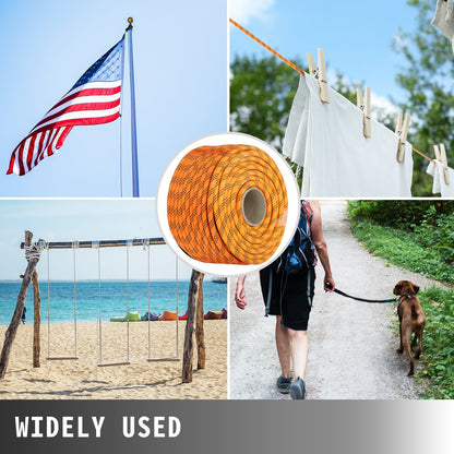 Polyesterrep 7/16" x 200", last- och dragrep, 8400lbs brottstyrka (ej lämplig för gungklättring, bergsklättring, hängande människor, etc.)