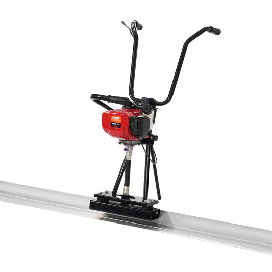 Gas Betong Power Screed, med 3370 mm aluminiumskiva med rak kantstång, 4-takts cementfinishing Vibrerande motor med höjdjusterbara handtag, högeffektiva betongverktyg 6500 rpm