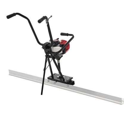 Gas Concrete Power Screed, with 1830mm aluminum disc with straight edge bar, 4-stroke cement finishing vibrating motor with height adjustable handles, high-efficiency concrete tools 6500 rpm