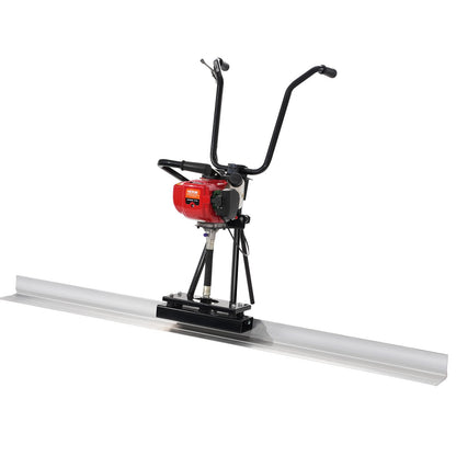 Gas Concrete Power Screed, with 1830mm aluminum disc with straight edge bar, 4-stroke cement finishing vibrating motor with height adjustable handles, high-efficiency concrete tools 6500 rpm