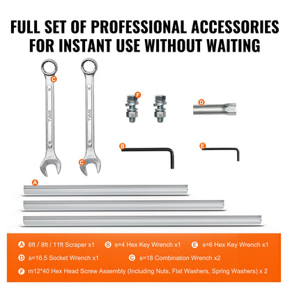 Gas Betong Power Screed, 6ft/8ft/11ft aluminiumskiva rakkantsstångssats, 4-takts cementfinishing Vibrerande motor med höjdjusterbara handtag, högeffektiva betongverktyg 6500 rpm