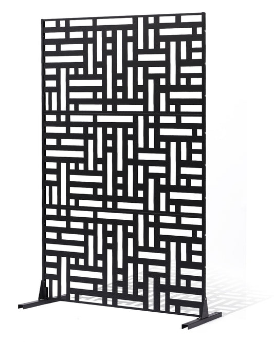 Metal Privacy Screen 47" x 76" Outdoor Privacy Screens &amp; Panels Black