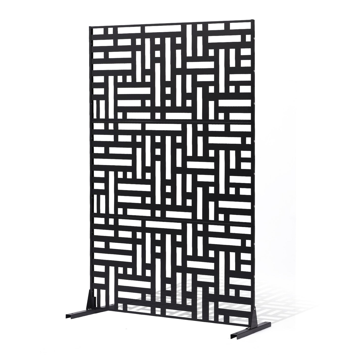 Metal Privacy Screen 47" x 76" Outdoor Privacy Screens &amp; Panels Black