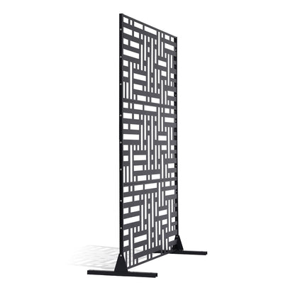 Metal Privacy Screen 47" x 76" Outdoor Privacy Screens &amp; Panels Black