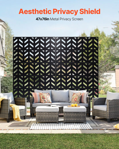 Metal Privacy Screen 47" x 72" Freestanding Outdoor Privacy Screens