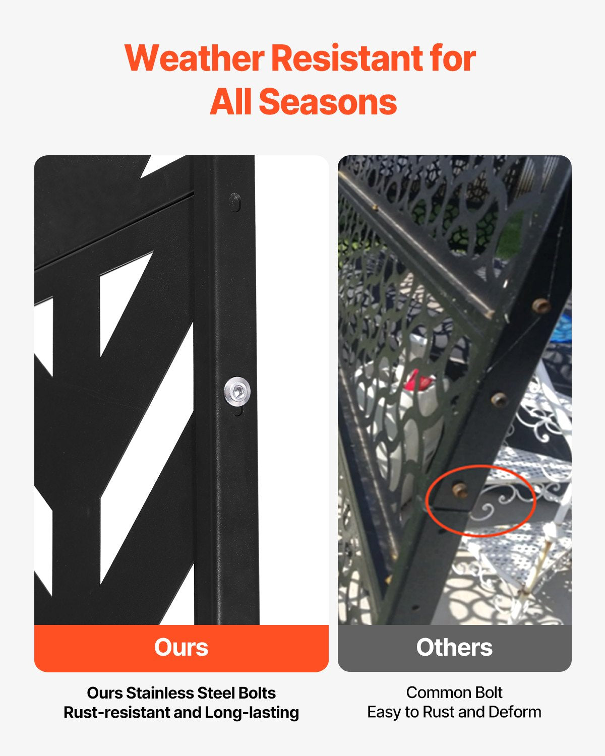 Metal Privacy Screen 47" x 72" Freestanding Outdoor Privacy Screens