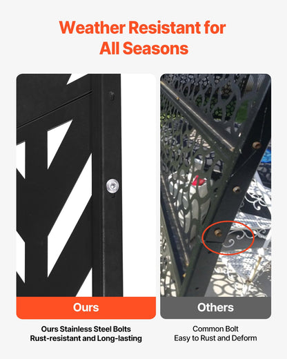 Metal Privacy Screen 47" x 72" Freestanding Outdoor Privacy Screens