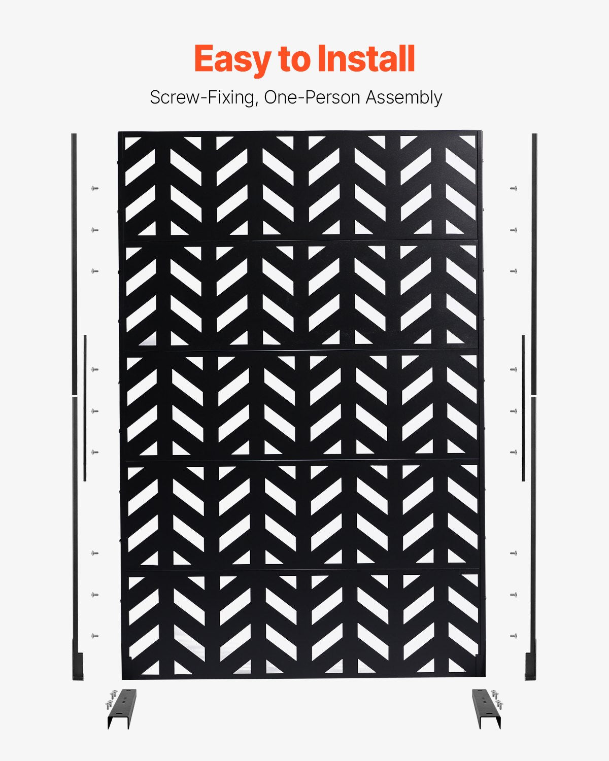 Metal Privacy Screen 47" x 72" Freestanding Outdoor Privacy Screens