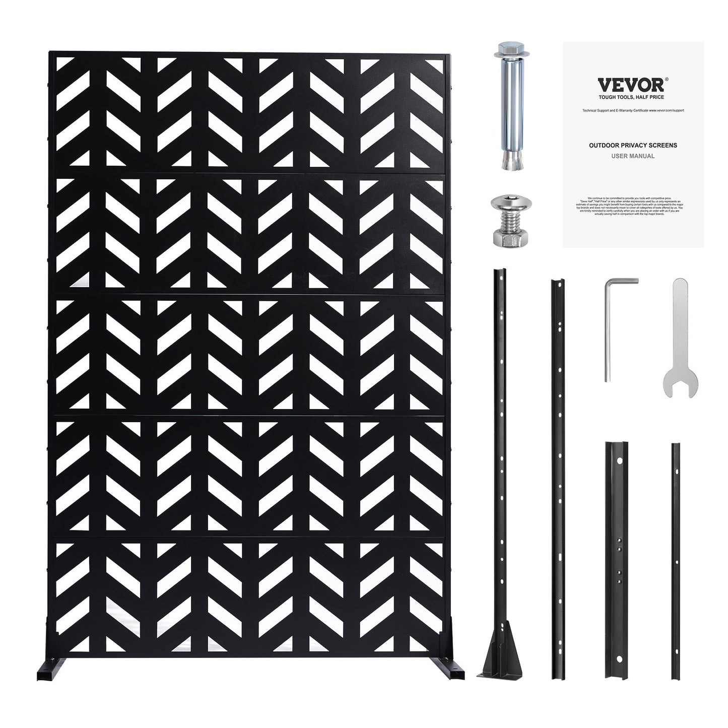 Metal Privacy Screen 47" x 72" Freestanding Outdoor Privacy Screens