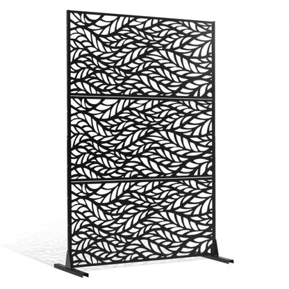 Metal Privacy Screen 47" x 72" Outdoor Privacy Screens &amp; Panels Black
