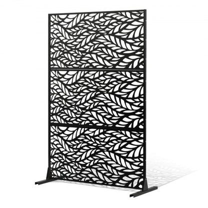 Metal Privacy Screen 47" x 72" Outdoor Privacy Screens &amp; Panels Black