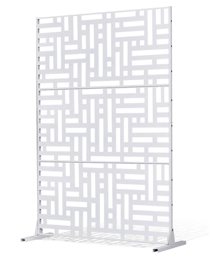 Metal Privacy Screen 47" x 76" Outdoor Privacy Screens &amp; Panels White