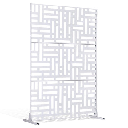 Metal Privacy Screen 47" x 76" Outdoor Privacy Screens &amp; Panels White