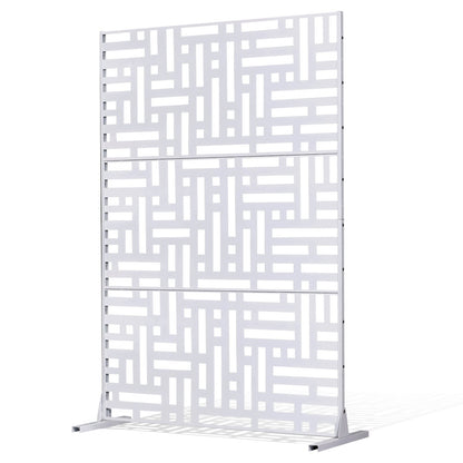 Metal Privacy Screen 47" x 76" Outdoor Privacy Screens &amp; Panels White