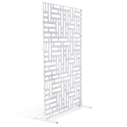 Metal Privacy Screen 47" x 76" Outdoor Privacy Screens &amp; Panels White