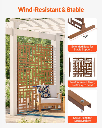 Metal Privacy Screen 47" x 76" Outdoor Privacy Screens & Panels Brun