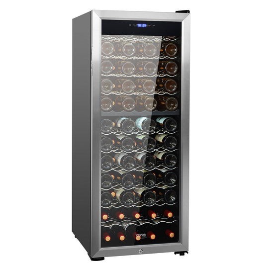 80-flasks vinkylare Dual Zone Fristående Kylskåp LED-ljuslås