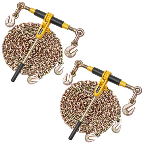 Ratchet Chain Tie Down 5/16 inch x 14 ft G80 Chains Cargo Tie Downs for Transportation | EU