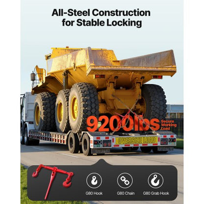 Ratchet Chain Tie Down 3/8 inch x 10 ft G80 Chains Cargo Tie Downs for Transport | EU