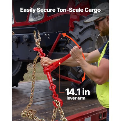 Ratchet Chain Tie Down 3/8 inch x 10 ft G80 Chains Cargo Tie Downs for Transport | EU