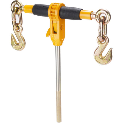 Ratchet Chain Binder 2PCS, 3/8"-1/2" Heavy Duty Load Binders, with G80 Chains 12000 lbs Safe Load Limit, Labor-Saving Anti-Slip Handle, Binding Chain Binder for Flatbed Truck Trailer