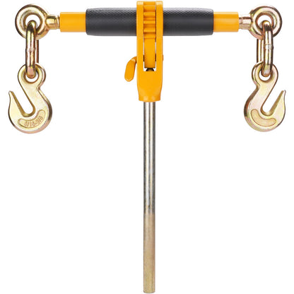 Ratchet Chain Binder 2PCS, 3/8"-1/2" Heavy Duty Load Binders, with G80 Chains 12000 lbs Safe Load Limit, Labor-Saving Anti-Slip Handle, Binding Chain Binder for Flatbed Truck Trailer