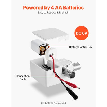 Beröringsfri badrumsblandare, automatisk rörelsesensor toalettblandare med hålplatta, batteridriven, justerbar temperatur för 9,5 mm rör kommersiell toalett, borstad nickelsilver |  EU