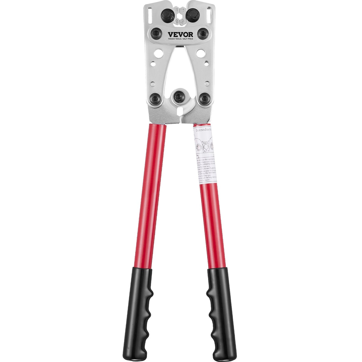 Crimpzange für Batteriekabelhaken, 10-1/0AWG Aluminiumklemmen-Batteriestecker-Crimpzange, mit 60 Aluminiumringkontaktklemmen, Crimpeinsatz in 6 Drahtgrößen, für Hochleistungs-Kabelschuhe