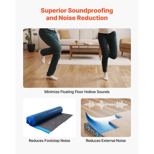 Floor Underlay 9.3 m² 3 mm Recycled Fiber Sound/Vapour Barrier Blue | EU