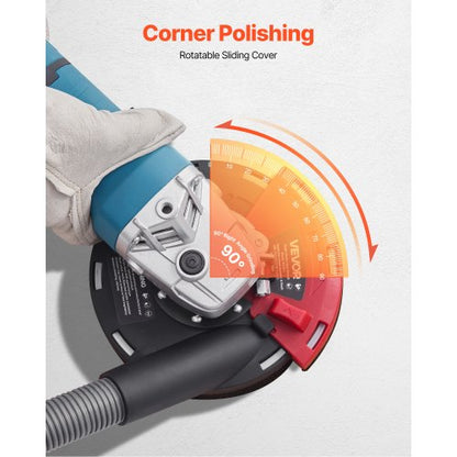 Angle Grinder Dust Cover 4-5 Inch with 6 Clamping Washers Connect to Vacuum Cleaner | EU